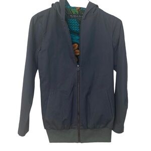 Blackfly Custom Made Black Zip Up Bomber Jacket Size S